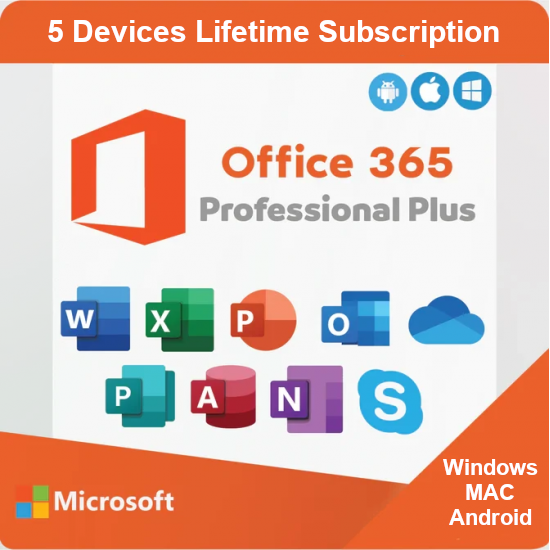 Microsoft Office 365 Account Valid for 5 Devices Lifetime